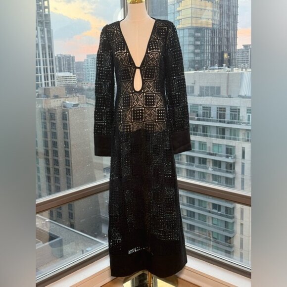 🆕 SIR THE LABEL 🧿 NWOT Rayure Long Sleeve Crochet Maxi Dress, Sz 2 US 6 - Picture 11 of 15